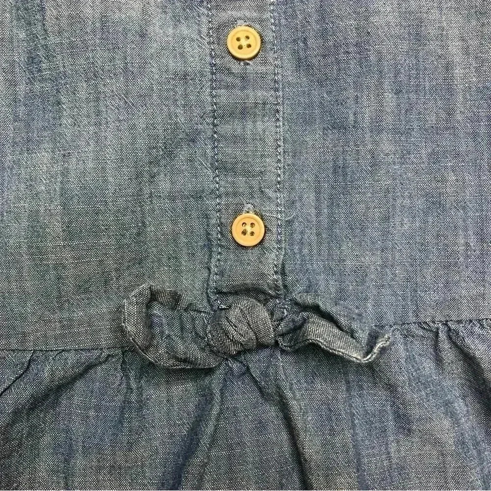 Joe Fresh Jean Dress Buttons Bow Collared  Blue Size 6 / Small - Picture 4 of 16